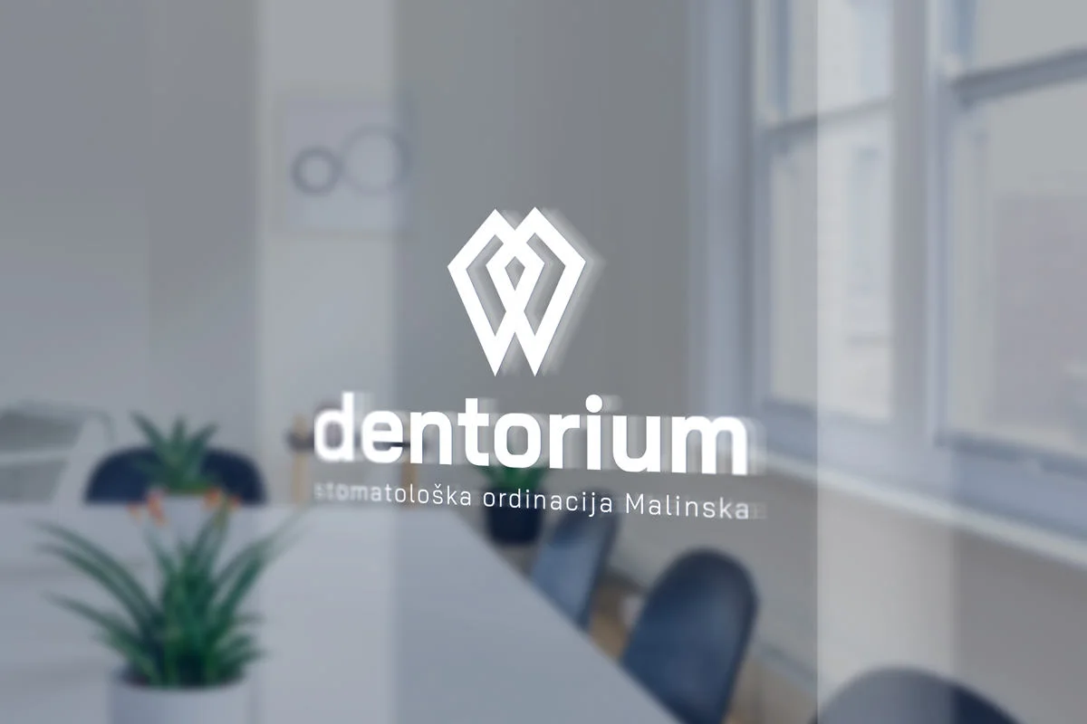 dentorium04 rebranding stomatološke ordinacije na staklu