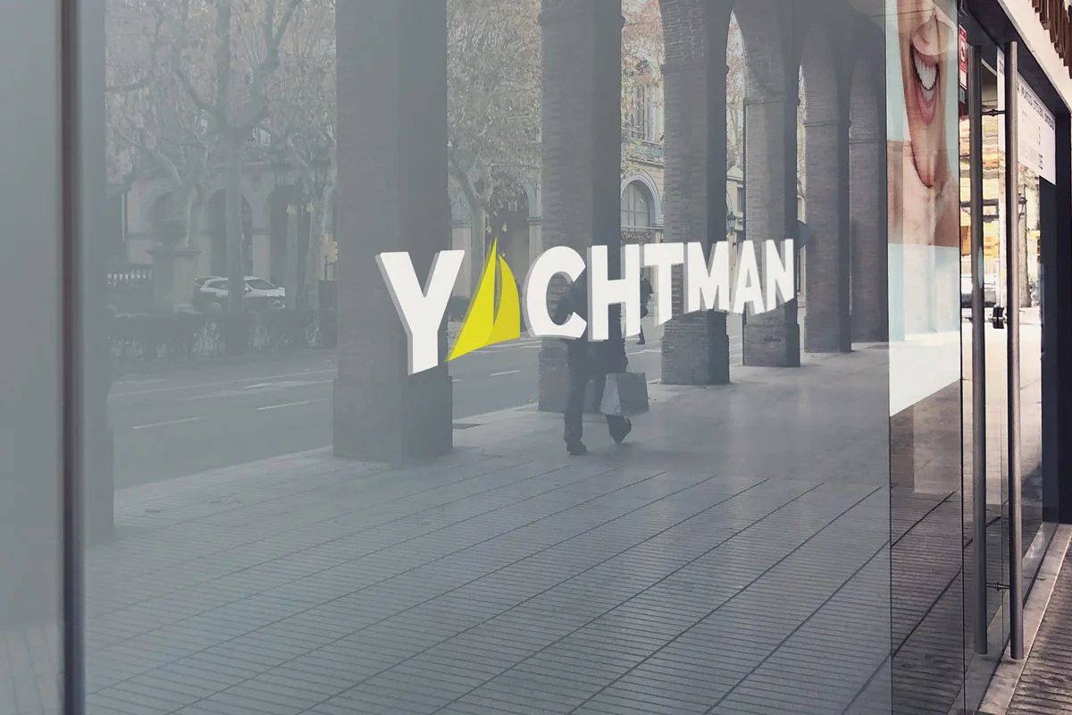 yachtman03 vizualni identitet tvrtke na staklu